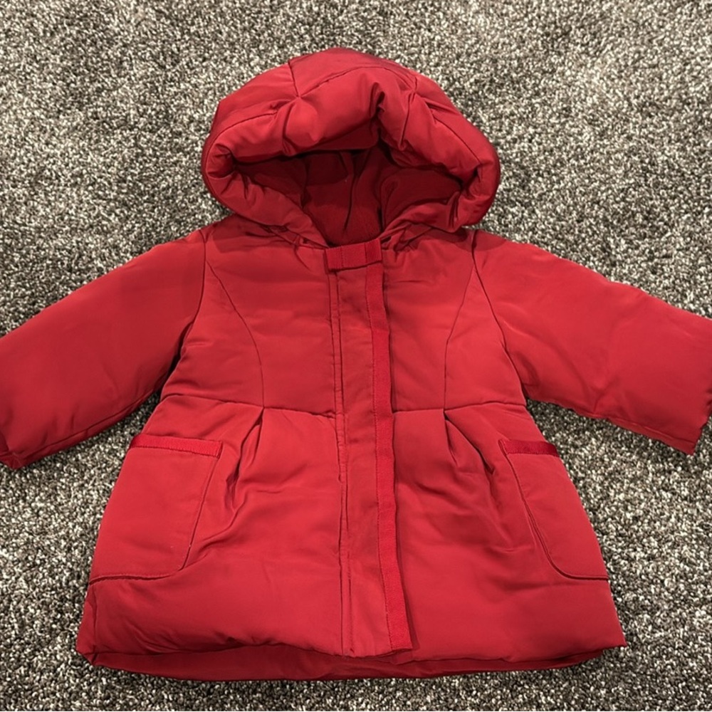 Jacadi Vibrant Red Hooded Puffer Jacket